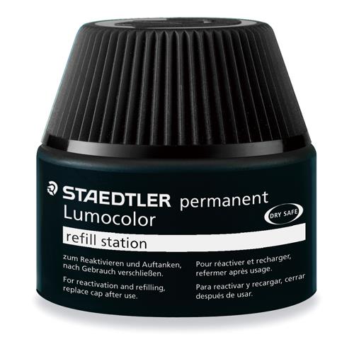 ステッドラー(STAEDTLER) 15ml 油性用補充インク(ルモカラー用/黒) 487 17-9