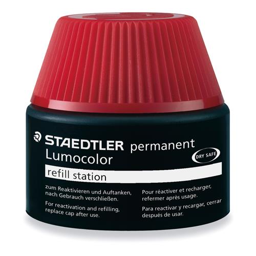 ステッドラー（STAEDTLER） 15ml 油性用補充インク(ﾙﾓｶﾗｰ用/赤) 487 17-2