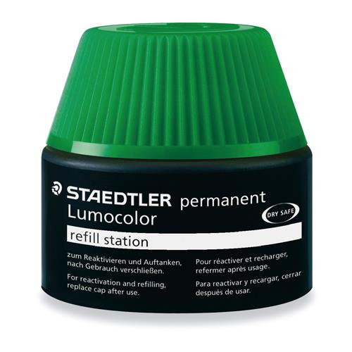ステッドラー(STAEDTLER) 15ml 油性用補充インク(ルモカラー用/緑) 487 17-5