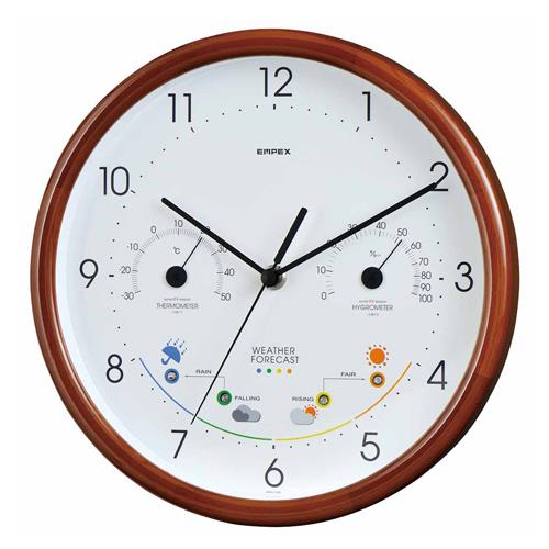 エンペックス気象計(EMPEX) φ270mm 掛時計(温度・湿度計付) EX-5473