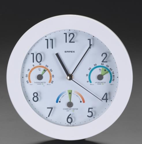 エンペックス気象計(EMPEX) φ250mm 掛時計(温度・湿度計付) TQ-736