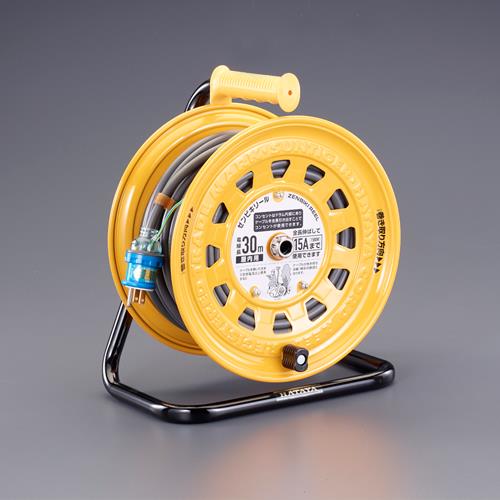 ハタヤリミテッド(HATAYA) AC125V/15A/30m コードリール(漏電遮断器/アース付) ZBG-301KX