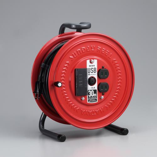 ハタヤリミテッド(HATAYA) AC125V/15A/30m コードリール(USBポート4口) S-30U4