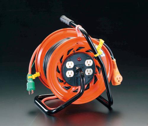 日動工業 AC125V/15A/30m コンセント固定リール(元置型アース付) RZ-E30S