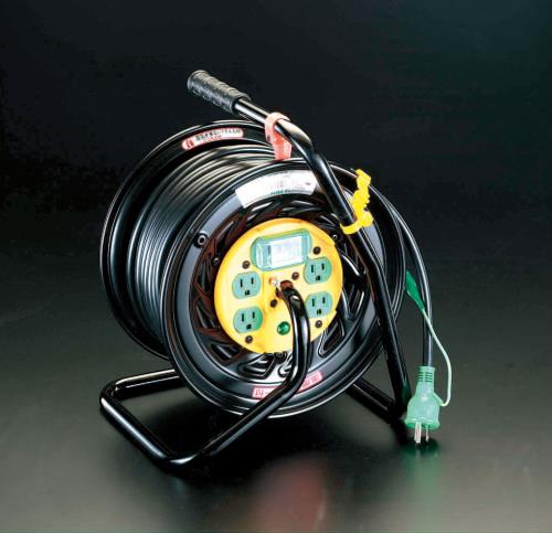 日動工業 AC125V/22A/30m コンセンント固定リール(漏電遮断付) Z-EB34