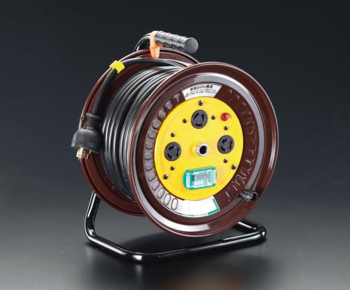 日動工業 AC200V/22A/30m コードリール(単相・漏電遮断器付 ND-EB230L-20A