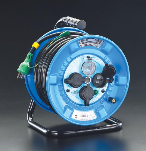 日動工業 AC125V/22A/30m コードリール(防雨型/ブレーカー付) NPW-EB33