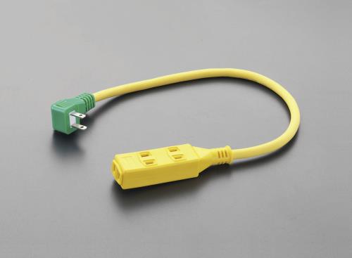 日動工業 AC125V/15A/0.5 m 延長コード(L型プラグ/黄) SL2-0.5S