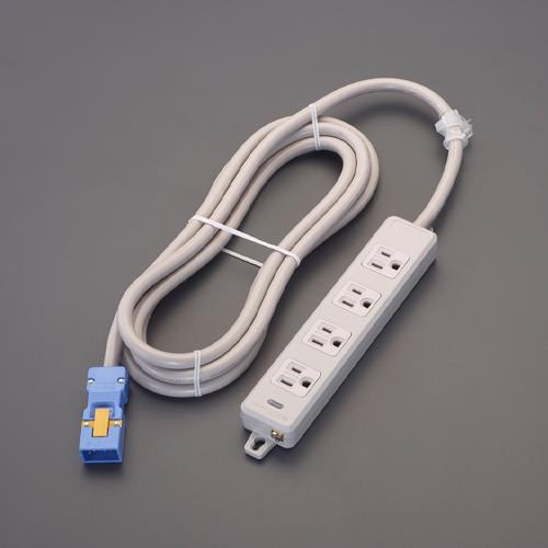 明工社 AC125V/15Ax 5m タップ(4口・ハーネスプラグ) MR7704NT5