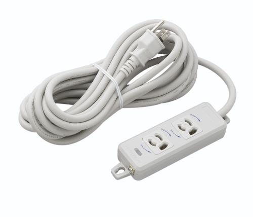 明工社 AC125V/15Ax 5m タップ(2口・抜け止・アース付) MR7902TJ5