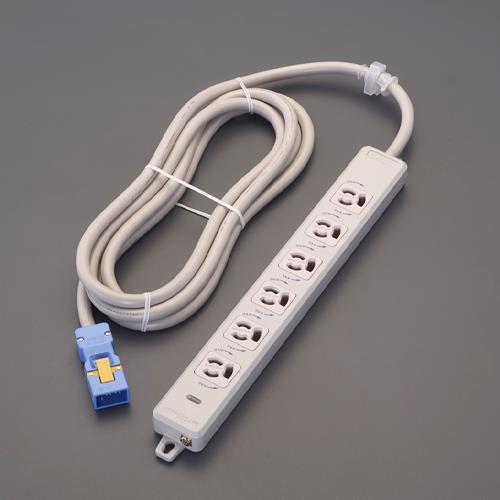 明工社 AC125V/15Ax 3m タップ(6口・ハーネスプラグ/抜け止 MR7906NT3