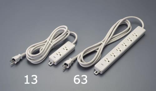 明工社 AC125V/15Ax 1m タップ(6口・アース・マグネット付) MR7706TJ1