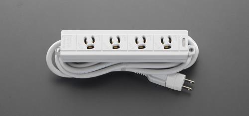 エレコム(ELECOM) AC125V/15Ax 3m タップ(4口・ヌケドメ・マグネット付) T-ECOH3430NM