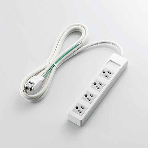 エレコム(ELECOM) AC125V/15Ax2.5m タップ(4口) T-T1A-3425WH