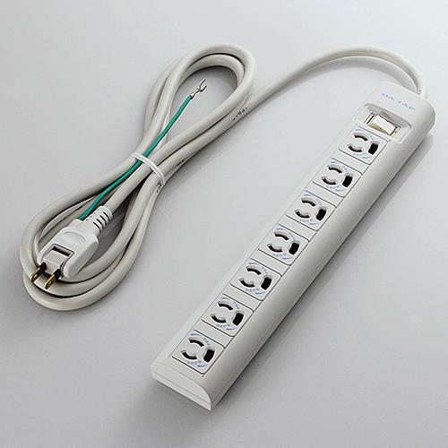 エレコム(ELECOM) AC125V/15Ax 2m タップ(7口・抜け止・マグネット付) T-Y3A-3720WH