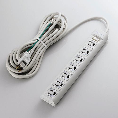エレコム(ELECOM) AC125V/15Ax 5m タップ(7口・抜け止・マグネット付) T-Y3A-3750WH