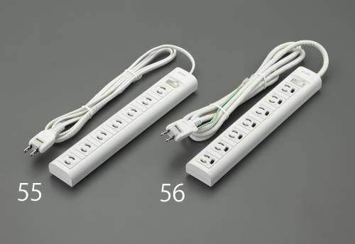 朝日電器(ELPA) AC125V/15Ax 2m タップ(7口・アース抜け止・マグネット WBN-S7203B