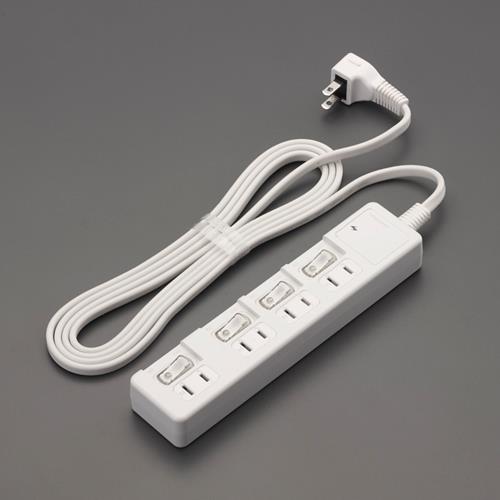ヤザワコーポレーション AC125V/15Ax2.0m 節電タップ(個別スイッチ付) H8KS442WH