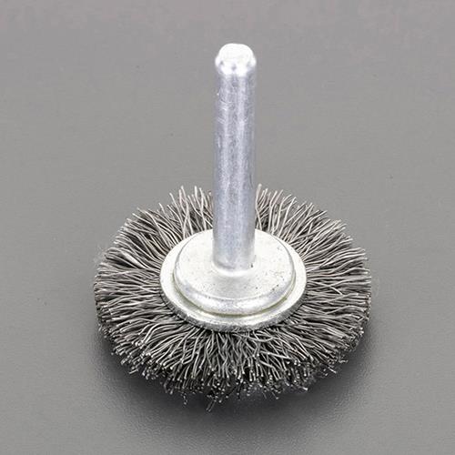 ESCO(エスコ) 40mm/6.0mm軸 軸付ブラシ(平型 スチール製) EA819BS-38A