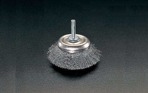 ESCO(エスコ) 70mm/6.4mm軸 軸付ブラシ(カップ型 スチール製) EA819BU-70