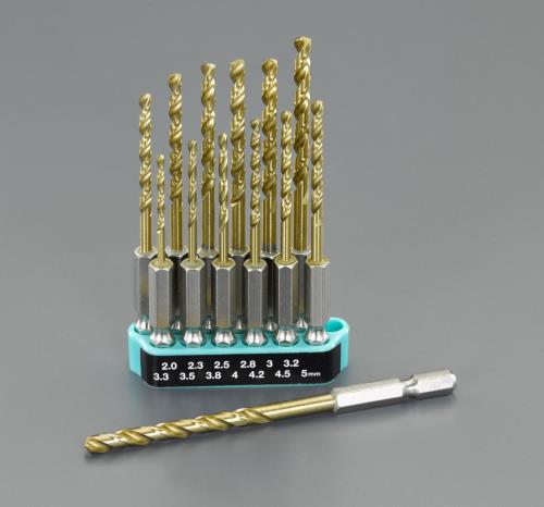 ESCO(エスコ) 2.0-5.0mm/13本組 六角軸ドリル(HSS) EA824DG
