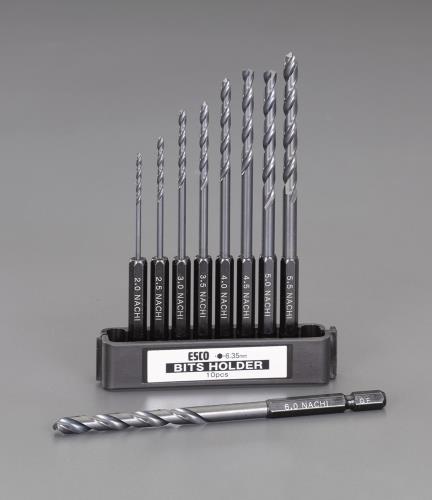 不二越(NACHI) 2.0-6.0mm 9本組六角軸ステンレス用ドリル(CO-HSS) EA824NP-100