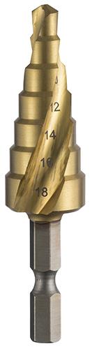 ムラテックKDS 6-18mm ステップドリル(1/4'六角軸・HSS) SD-3MT