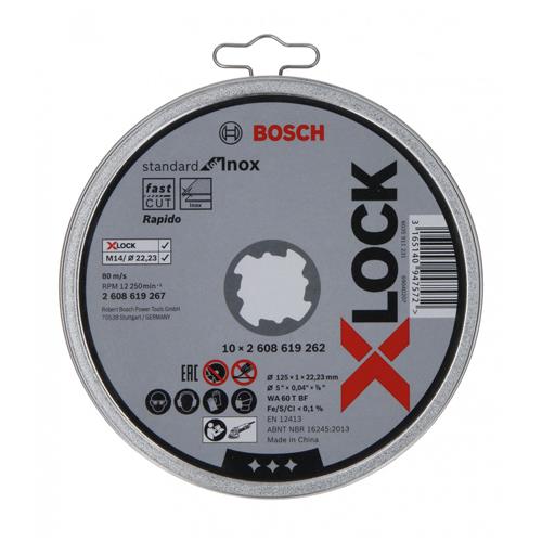ボッシュ 125x1.0mm 超薄型切断砥石(10枚/ステン/X-LOCK 2608619267