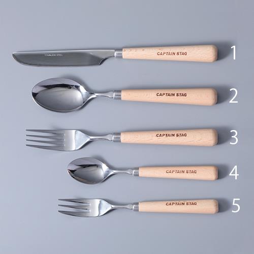 キャプテンスタッグ 190mm フォーク(ステンレス製/天然木柄) UW-2006