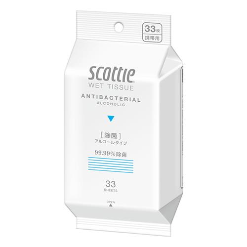 日本製紙クレシア(CRECiA) 140x200mm 除菌ウエットティシュ アルコールタイプ(33枚) 76939