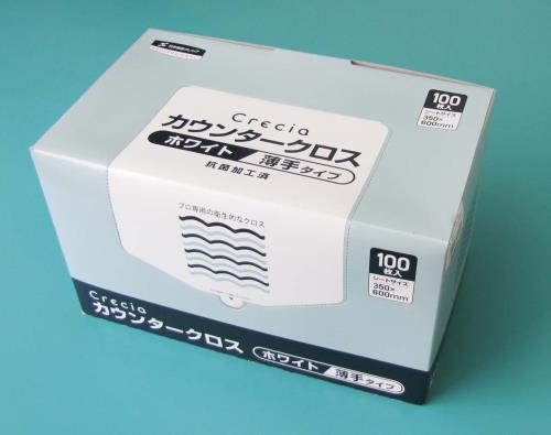 日本製紙クレシア(CRECiA) 350x600mm カウンタークロス(抗菌加工/薄手100枚) 65402