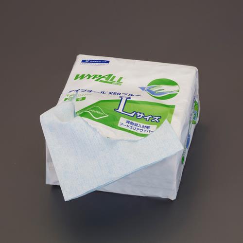 日本製紙クレシア(CRECiA) 340x490mm 工業用ワイパー(50枚/ブルー) 60654