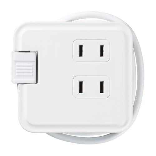 ヤザワコーポレーション AC100V/0.6m 3口タップ(巻取式) H2M3006WH