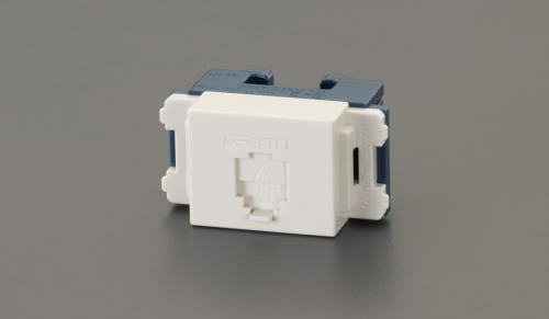 パナソニック(Panasonic) 電話線モジュラジャック (6極4心) WNT15649W