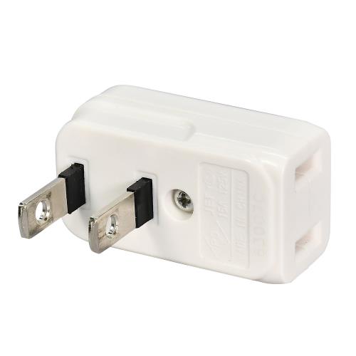 朝日電器(ELPA) AC125V/15A プラグアダプター(よこ型) A-371B(W)