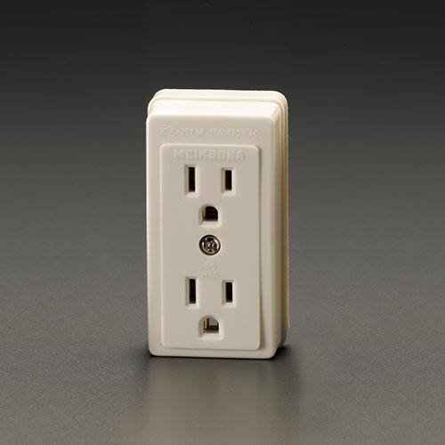 明工社 125V/15A 接地形コンセント(2口/接地2P) ME2746W