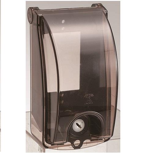 未来工業 91x167mm コンセント保護カバー(透明蓋/鍵付) CWBK-1KK