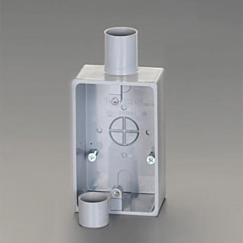 未来工業 φ22mm 露出ボックス(VE管用/1方向)グレー SW1-22