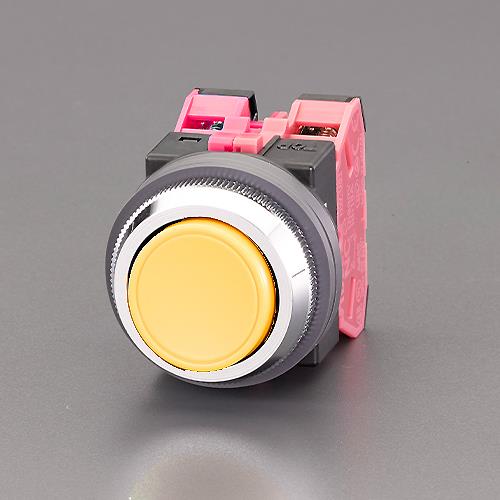 IDEC(アイデック) 2b/30mm 押しボタンスイッチ(平型/黄) ABN102Y