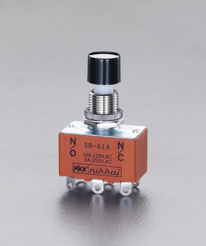NKKスイッチズ 125V/3A 押ボタンスイッチ(2極双投/小型) SB-61B