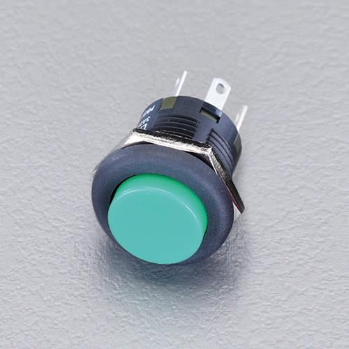 NKKスイッチズ 125V/3A 押しボタンスイッチ(2極双投/緑) LP01-25CCKNS1M