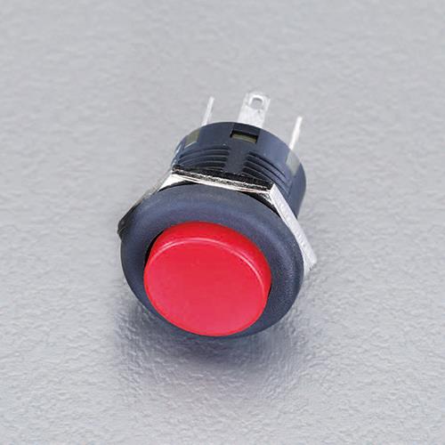 NKKスイッチズ 125V/3A 押しボタンスイッチ(2極双投/赤) LP01-25CCKNS1R