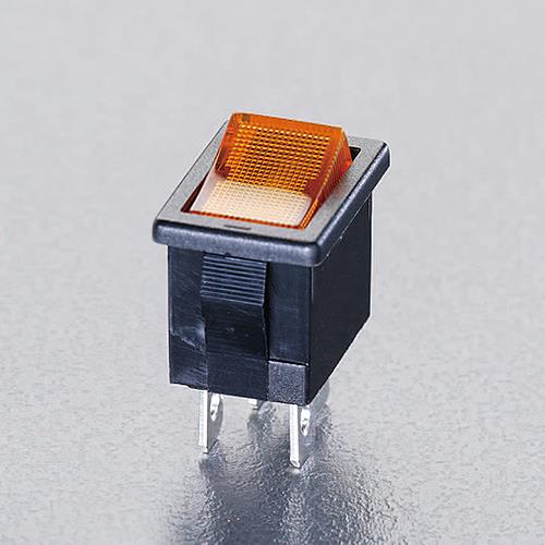 NKKスイッチズ 125V/ 9A 2極単投/ネオン球照光ロッカースイッチ(黄) CW-SB21NYKZYEF