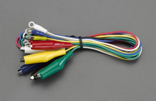 テイシン電機 500mm/0.3mm2テストリード(クリップ・丸形端子/6本) TLA-36