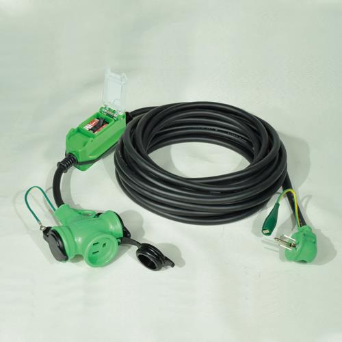 日動工業 15Ax10m 過負荷・漏電保護プラグ(防雨型/L型) PBWL-EK10-T