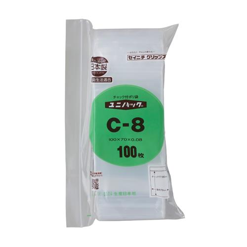 生産日本社(セイニチ) 100x 70mm ポリ袋(チャック付/100枚) C-8