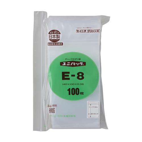 生産日本社(セイニチ) 140x100mm ポリ袋(チャック付/100枚) E-8