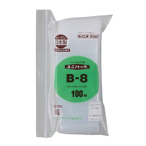 生産日本社(セイニチ) 85x 60mm ポリ袋(チャック付/100枚) B-8