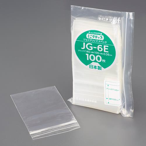 生産日本社(セイニチ) 85x 60x0.06mm ジッパー付保存袋(100枚) JG-6B