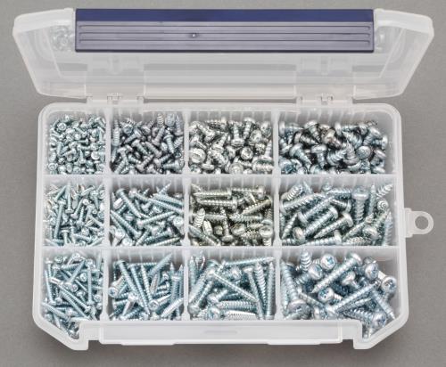 ESCO(エスコ) 3-6mm ナベ頭タッピングビスセット/鉄ユニクロ EA949AK-3